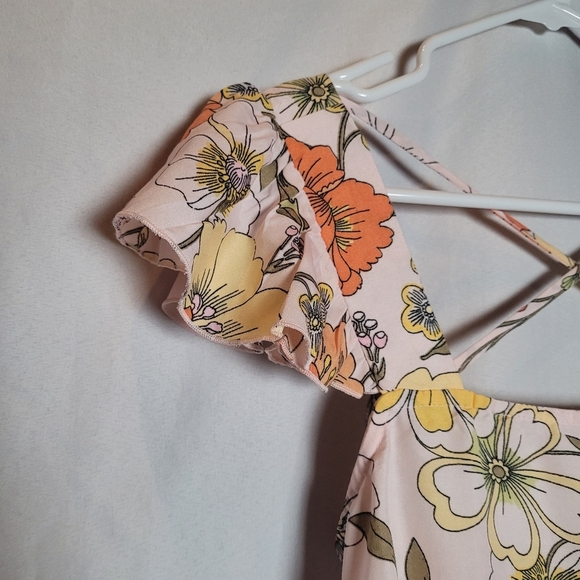 Band of Gypsies Lottie&Holly Blush Pink Floral Mini Dress Women's Size M - Picture 2 of 11